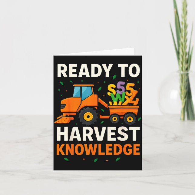 Ready To Harvest Knowledge Tractor Farmer Teacher  Kort (Framsida)