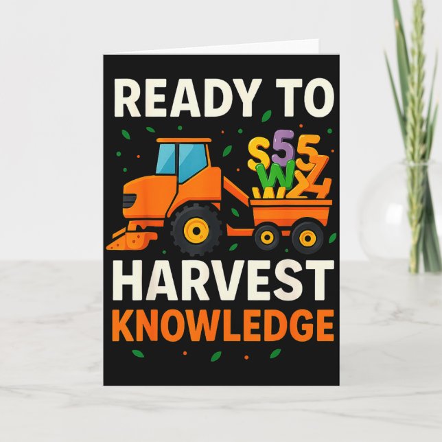 Ready To Harvest Knowledge Tractor Farmer Teacher  Kort (Framsida)