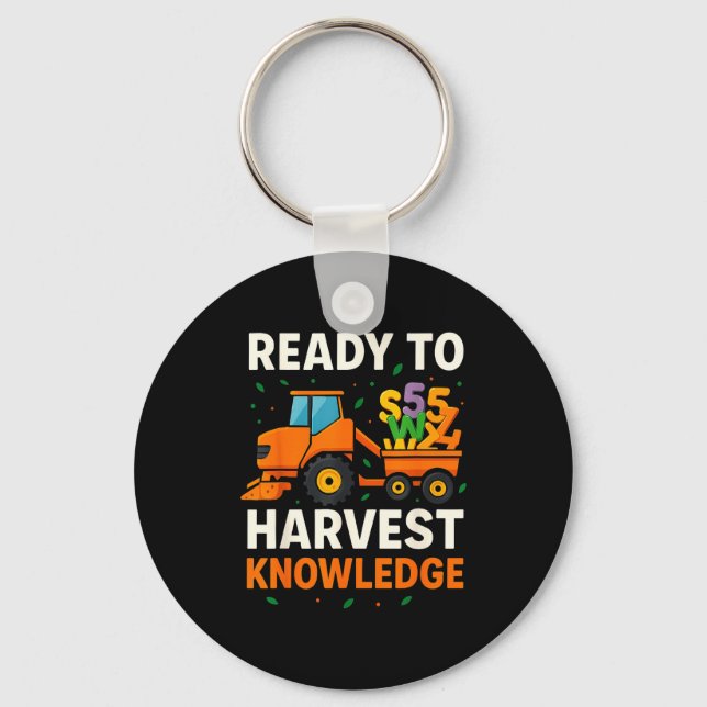 Ready To Harvest Knowledge Tractor Farmer Teacher  Nyckelring (Framsida)