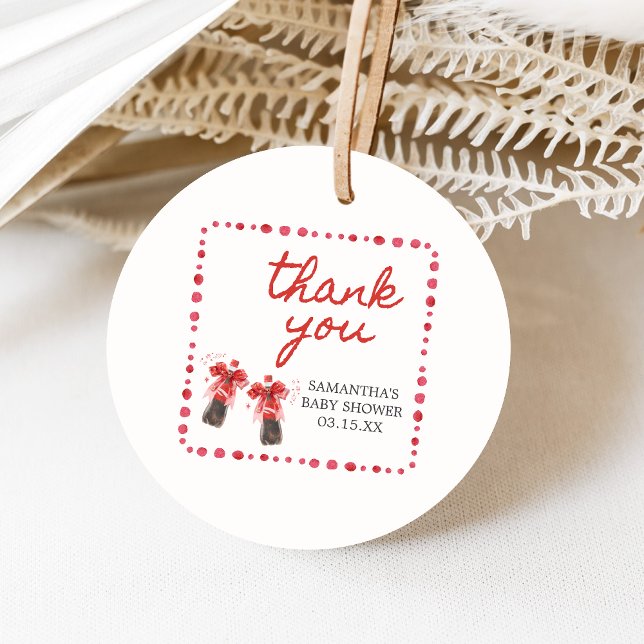 Ready to Pop Baby Shower  Gåvor Etiketter (She's Ready to Pop Cola Baby Shower Favor Tags )