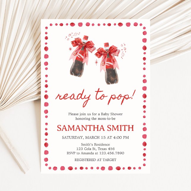Ready to Pop Baby Shower  Inbjudningar (She's Ready to Pop Cola Baby Shower Invitation)