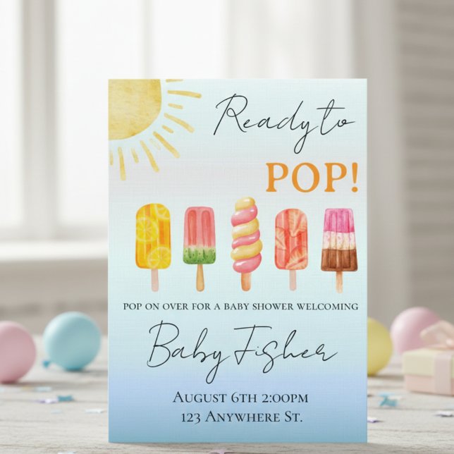 Ready to POP: baby shower invitation Inbjudningar (Skapare uppladdad)