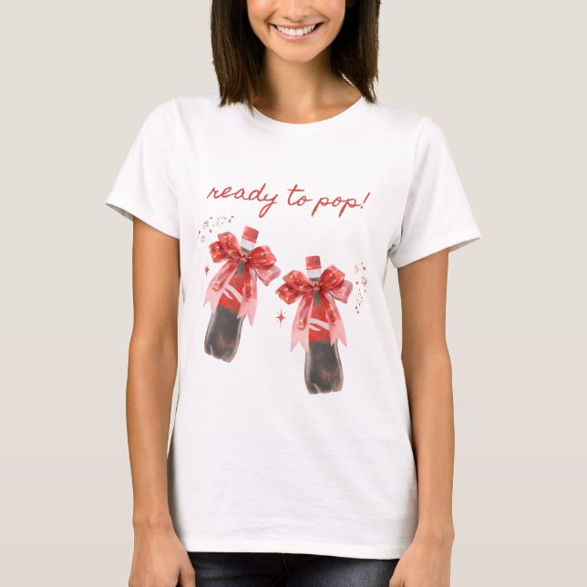 Ready to Pop Baby Shower T Shirt (Framsida)