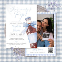 Ready To Pop Blue Soda Bottle Baby Shower Photo