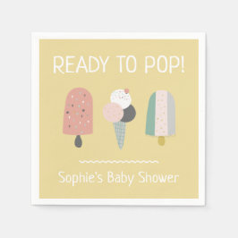 Ready to Pop Bohemian Baby Shower Napkins Mustard Pappersservett