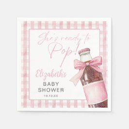 Ready To Pop Pink Bow Soda Bottle Baby Shower Pappersservett