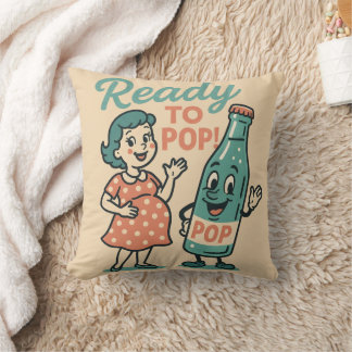 Ready to Pop Retro 1950s Maternity Baby Shower  Kudde