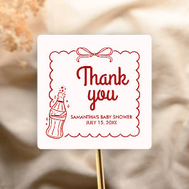 Ready to Pop Soda Baby Shower Fyrkantigt Klistermärke