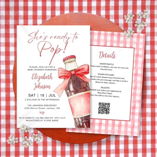 Ready To Pop Soda Bottle Baby Shower All In One Inbjudningar (Ready To Pop Soda Bottle Baby Shower All In One Invitation)