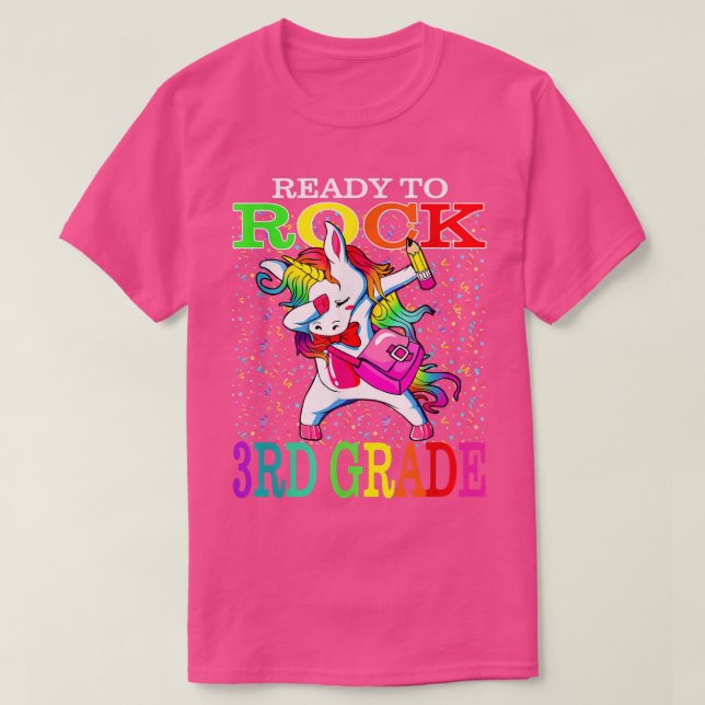 Ready To Rock 3rd Grade Back To School Dabbing Uni T Shirt (Design framsida)