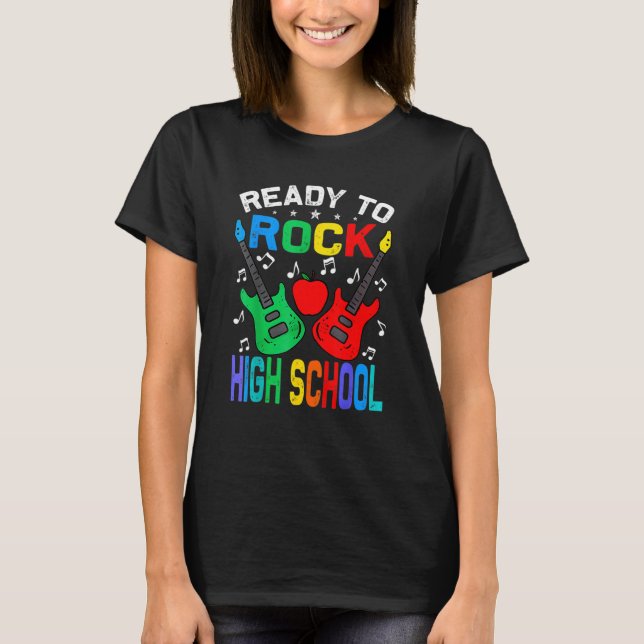 Ready To Rock High School Back To School Guitar T Shirt (Framsida)
