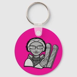 Ready to ski nyckelring