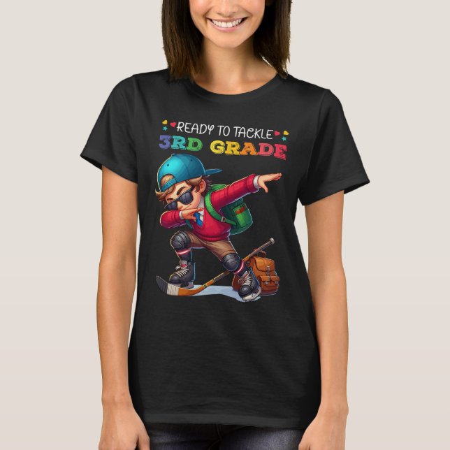 Ready To Tackle 3rd Grade First Day Of School Ice  T Shirt (Framsida)