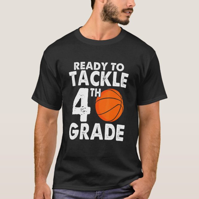 Ready to Tackle Fourth Grade Back to School Basket T Shirt (Framsida)