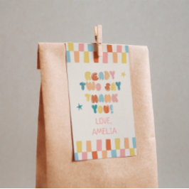 Ready Two Party Thank You Favor Tag Presentetikett