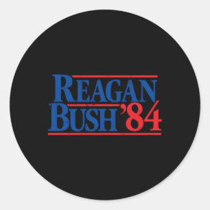 Reagan Bush den 84 republikanska republiken Runt Klistermärke