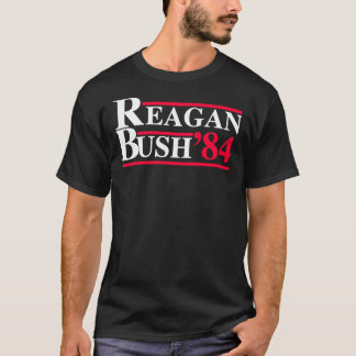 Reagan Bush &x27;84 Retro Logotyp Rött vitt blått T Shirt