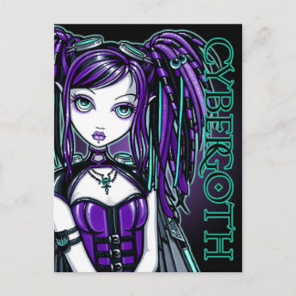 Reagan Cyber Goth Radioactive Fairy Art Postcard Vykort