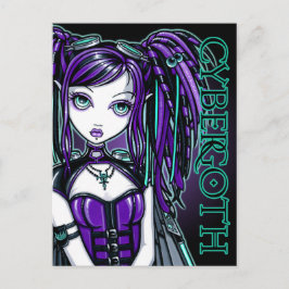 Reagan Cyber Goth Radioactive Fairy Art Postcard Vykort
