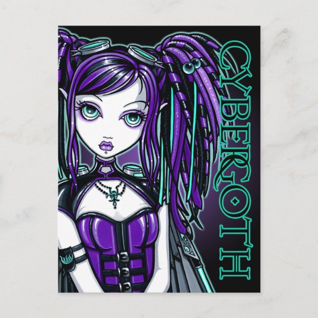 Reagan Cyber Goth Radioactive Fairy Art Postcard Vykort (Framsida)