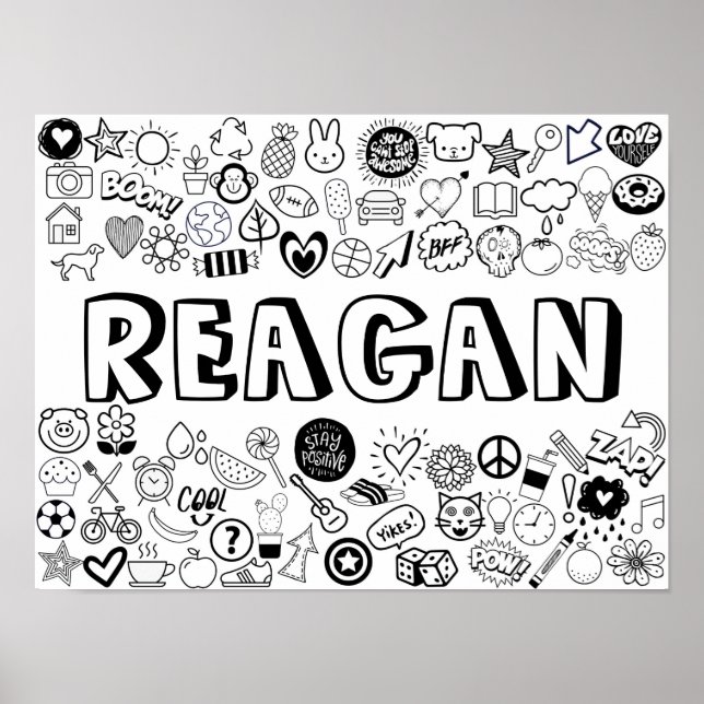 'REAGAN' Färg-it-Yourself-dispositionsdesign Poster (Framsidan)