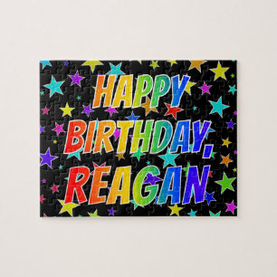 "REAGAN" Första Namn, Roligten "GRATTIS PÅ FÖDELSE Pussel