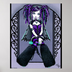 "Reagan" Lila Cyber Goth Fairy Poster