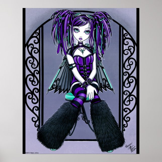"Reagan" Lila Cyber Goth Fairy Poster (Framsidan)