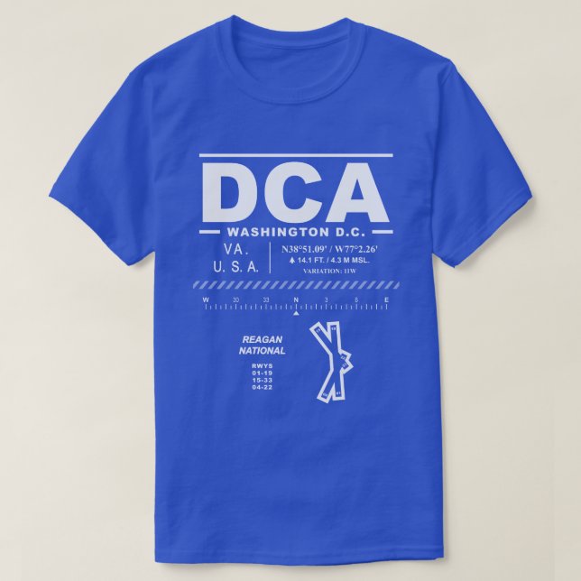 Reagan National Airport DCA T Shirt (Design framsida)