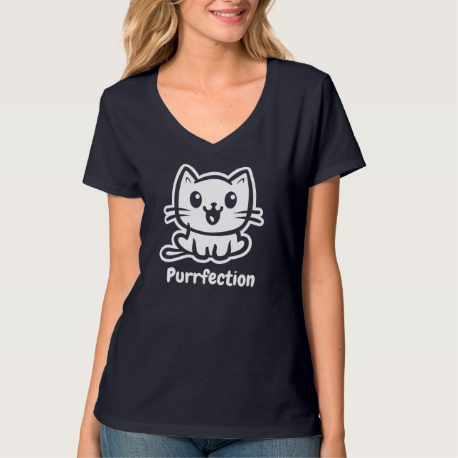 Reaktion, mycket katt, djur t shirt (Framsida)