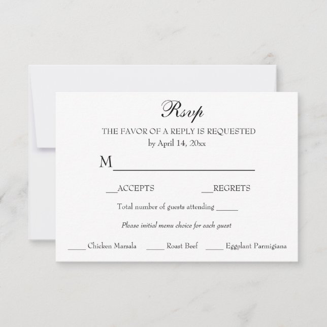 Reaktion OSA minimalistisk klassisk Elegant Kort (Framsida)