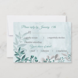 Reaktion på blommigt av tealblått löv OSA kort