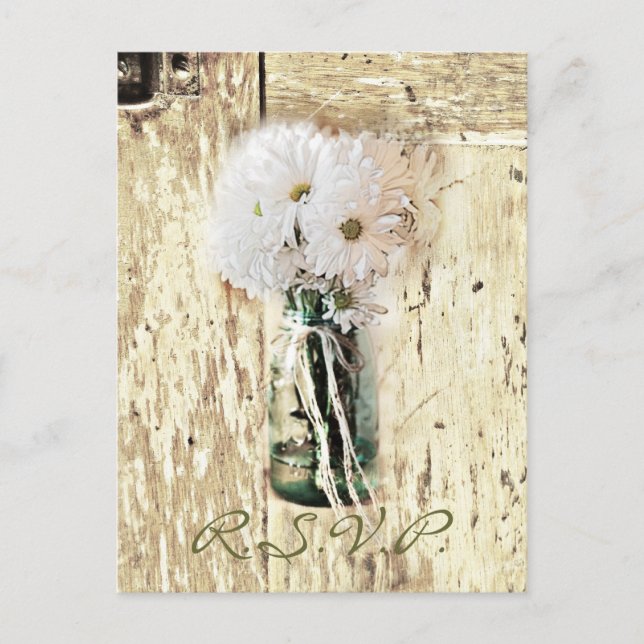 Reaktion på bröllop OSA av land daisy Inbjudan Vykort (Framsida)
