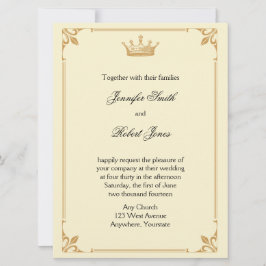 Reaktionen krona i Guld och Elfenbenskusten Bröllo Inbjudningar