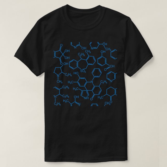 Reaktioner och strukturer för kemiska atomformer t shirt (Design framsida)
