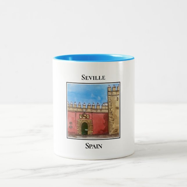 Real Alcázar, Sevilla, Spanien Två-Tonad Mugg (Center)