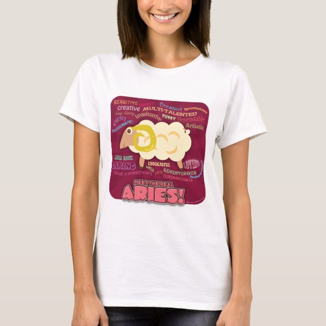 Real Aries Funny True Astrology-profil Tee Shirt (Framsida)