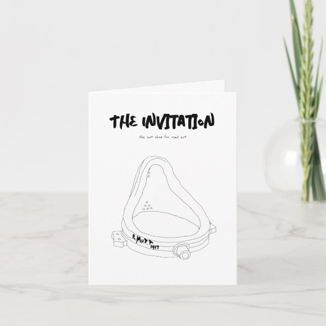 Real Art Duchamp's Fontän Satire Joke Card Inbjudan (Framsida)
