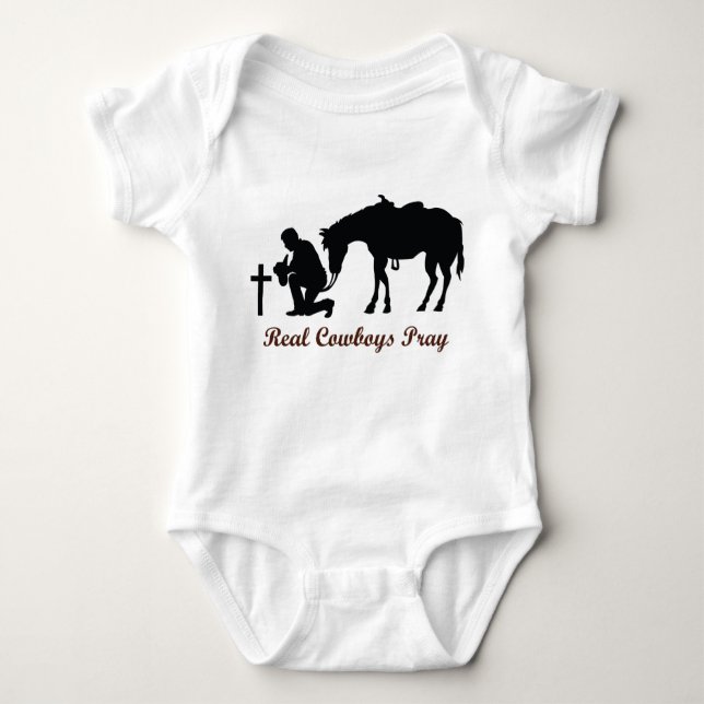 Real Cowboys Pray T Shirt (Framsida)