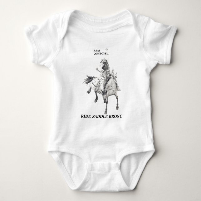 Real Cowboys Ride Saddle Bronc T-shirt (Framsida)