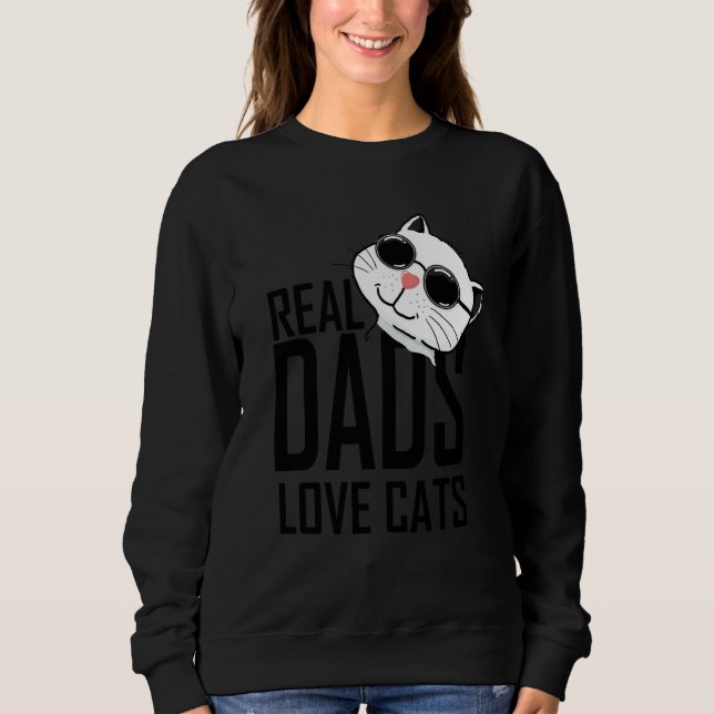 Real dad Love Cats Geek Cat T Shirt (Framsida)