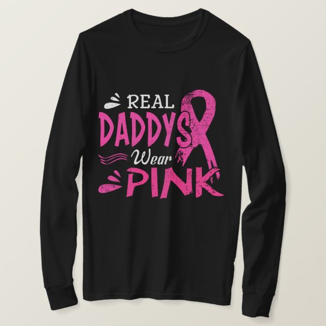 Real Daddys Bära Rosa Breast Cancer Awareness T Shirt (Design framsida)