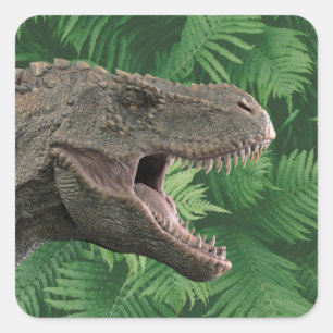 Real dinosaur T-Rex Fyrkantigt Klistermärke