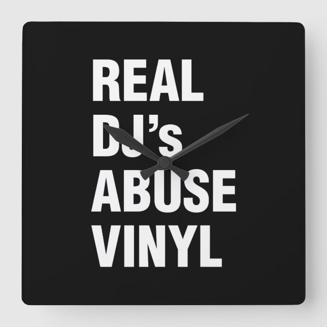 REAL DJ:s VINYL Fyrkantig Klocka (Framsida)