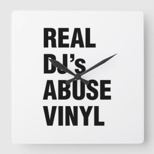 REAL DJ's ABUSE VINYL Fyrkantig Klocka