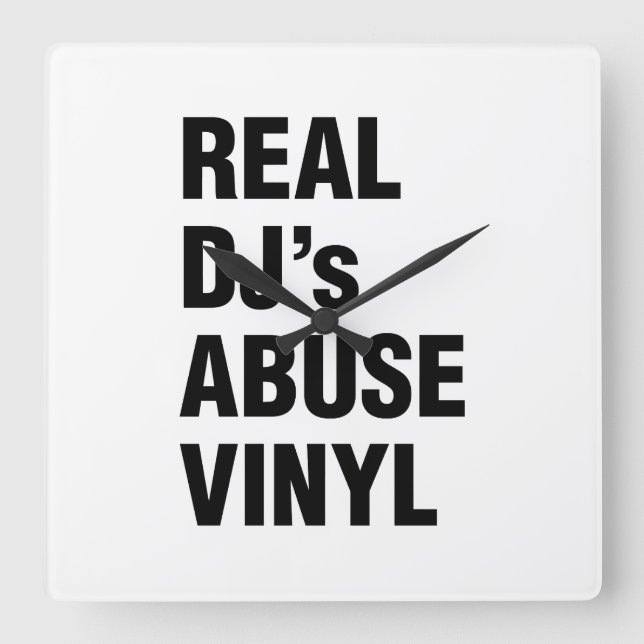 REAL DJ's ABUSE VINYL Fyrkantig Klocka (Framsida)