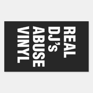 REAL DJ's ABUSE VINYL Rektangulärt Klistermärke