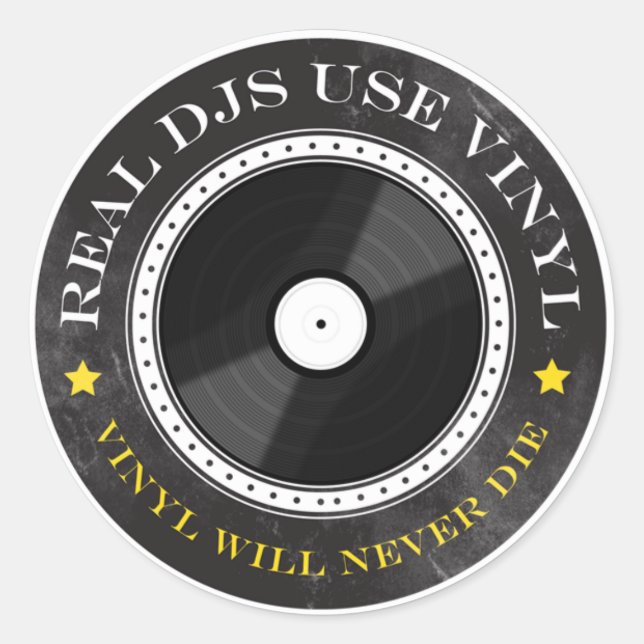 Real DJs Använda Vinyl Runt Klistermärke (Framsida)