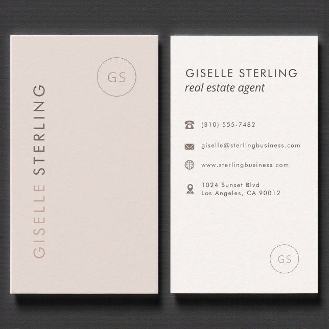 Real Estate Agent Blush Pink Minimalist Modern Visitkort (Skapare uppladdad)