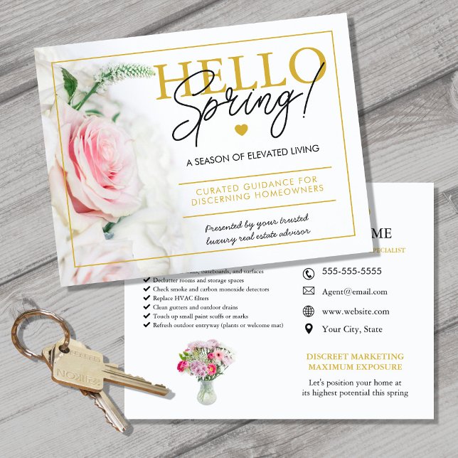 Real Estate Agent HELLO Spring checklist Meddelande Vykort (Skapare uppladdad)